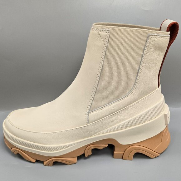 SOREL Brex Chelsea Boot Pull On Ankle Bootie Natural Sea Salt Leather Size 8 - Picture 5 of 12